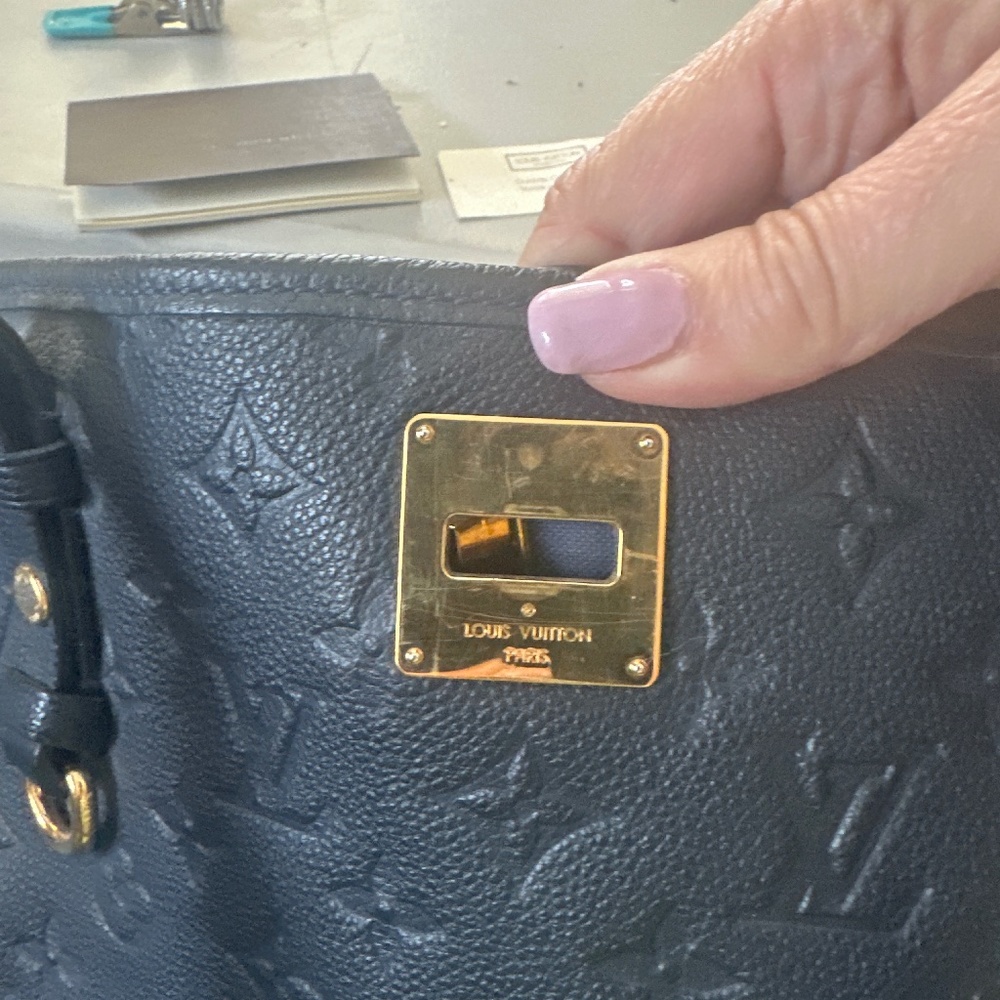 Louis Vuitton navy blue monogram Empreinte Citadine Tote